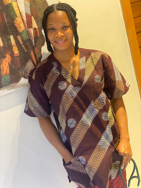 Brown Wire Scrub Top