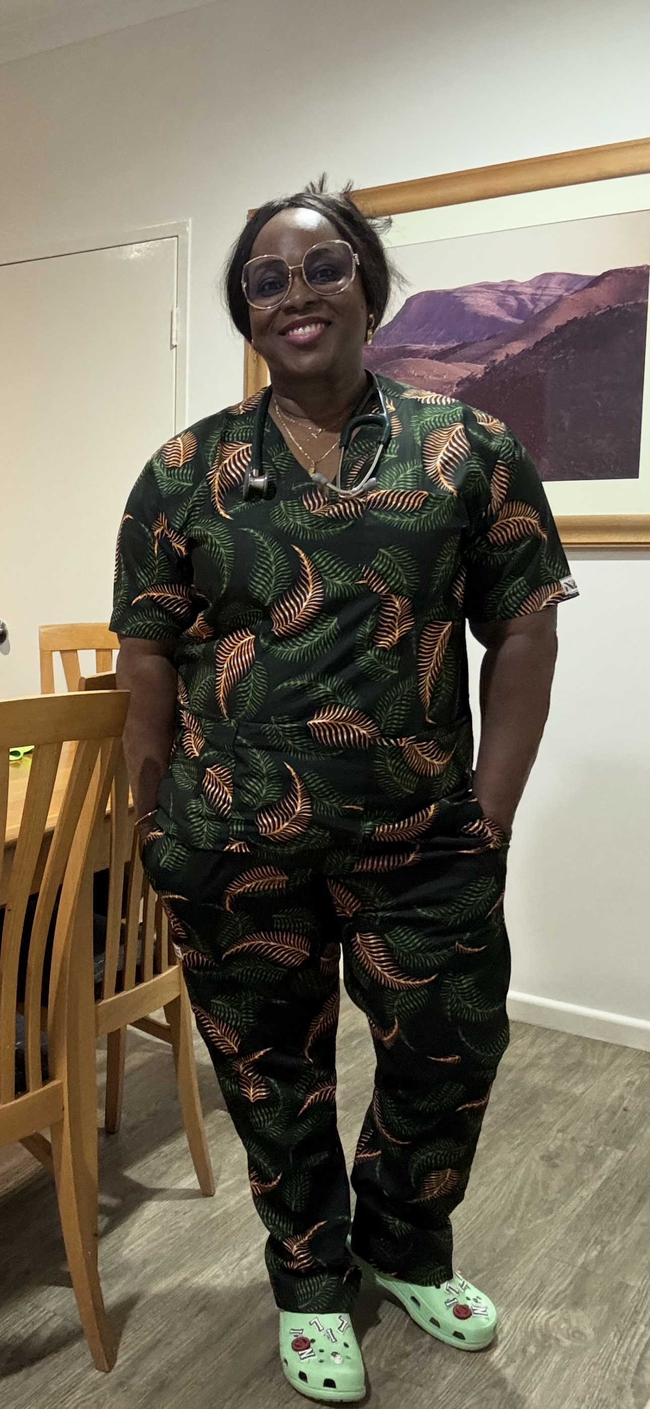 Green feathers Scrubs