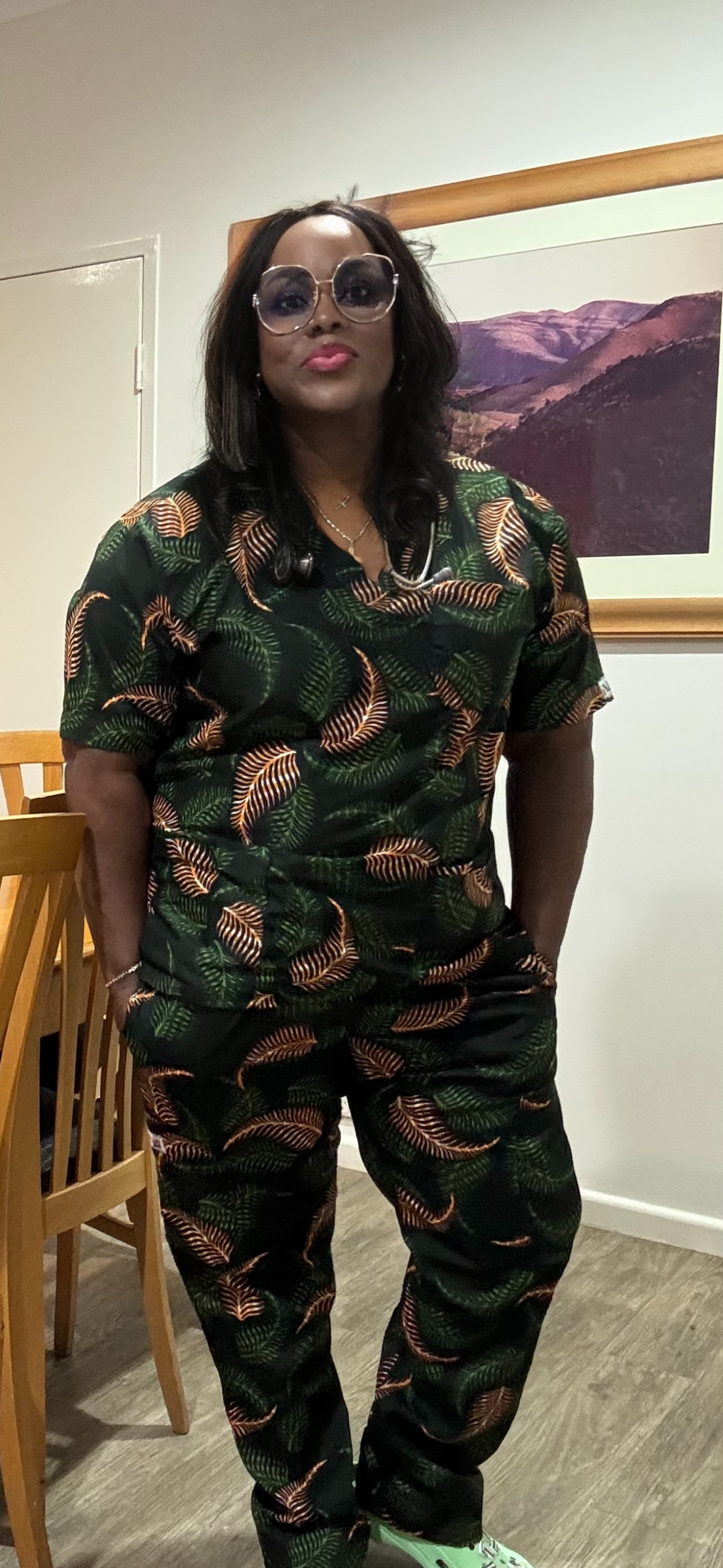 Green feathers Scrubs