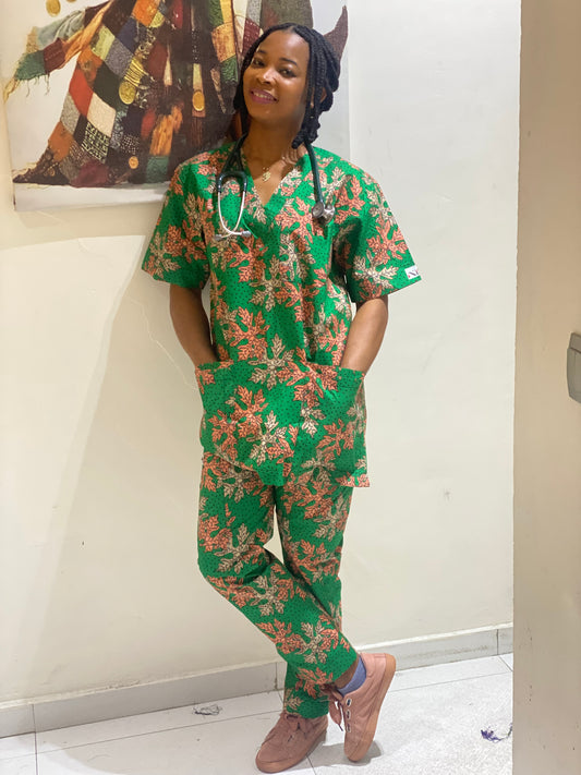 Green Peach Leaf Scrubs