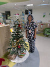 Christmas scrub black snow man