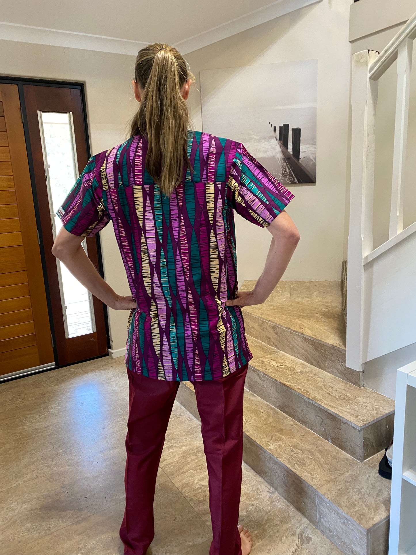 Wine Emerald  Scrub Top