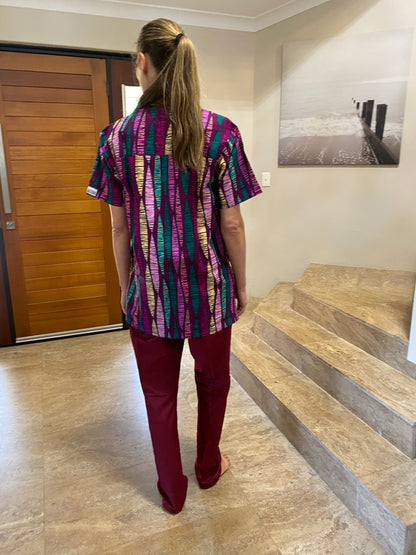 Wine Emerald  Scrub Top