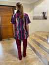 Wine Emerald  Scrub Top