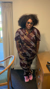 Brown wired scrubs