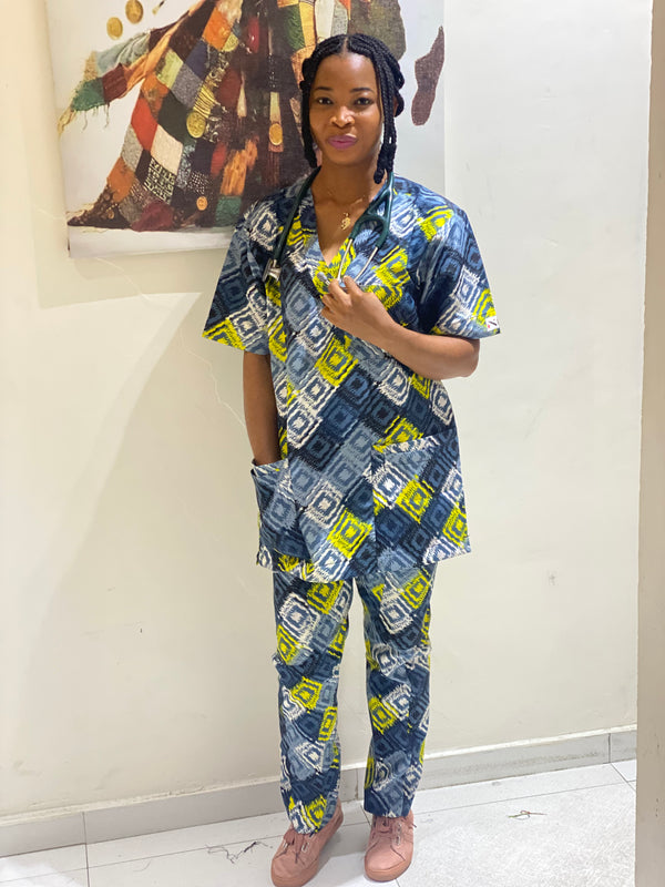 Yellow Chess Scrubs