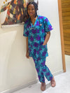 Purple Teal Leaf Scrubs