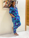 Purple Teal Leaf Scrubs